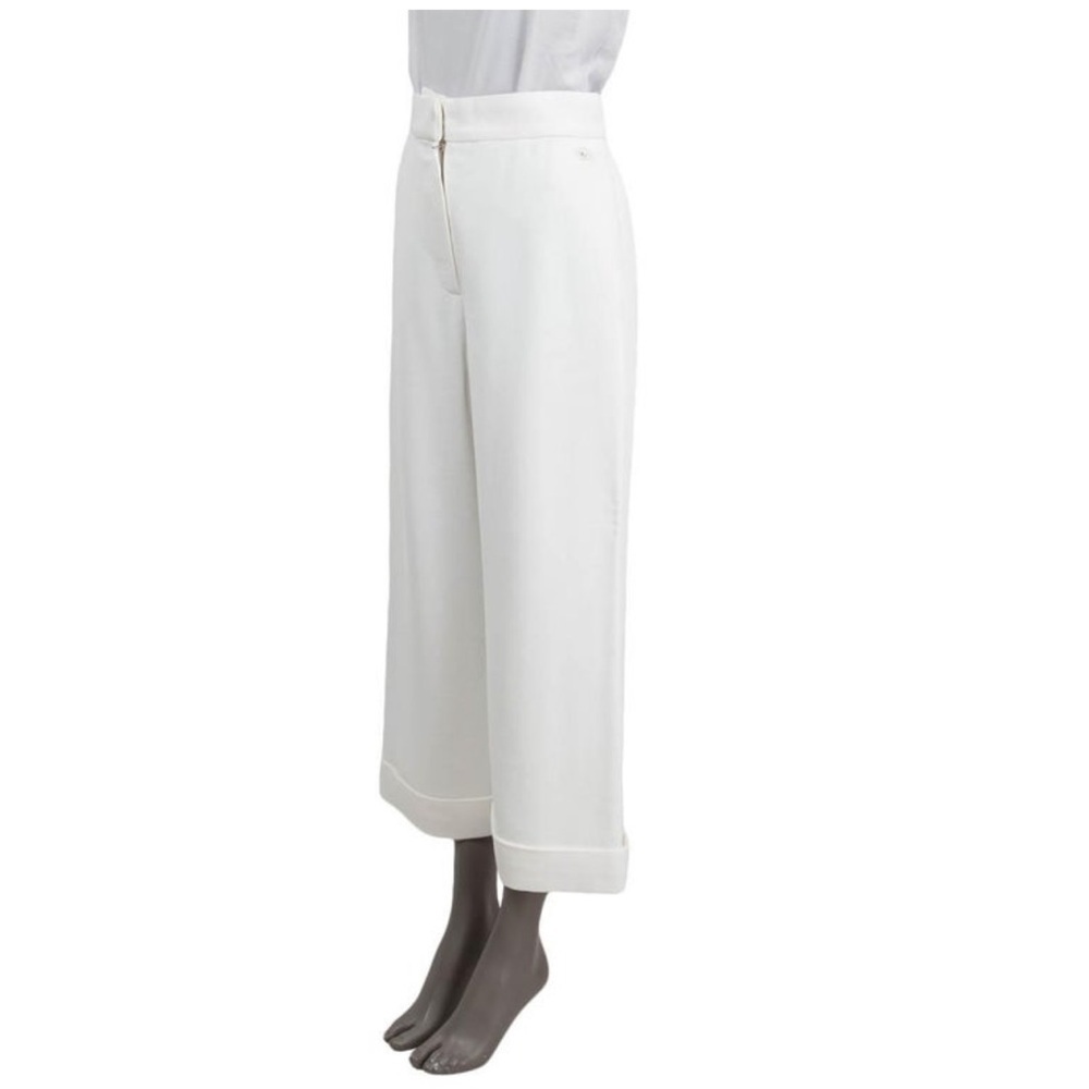 CHANEL White and Blue Wide Leg Pants - Picture 4 of 14